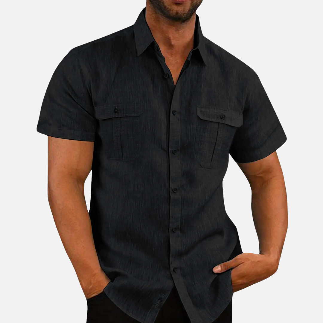 Men's Linen Short Sleeve Shirt - Breathable for the Summer