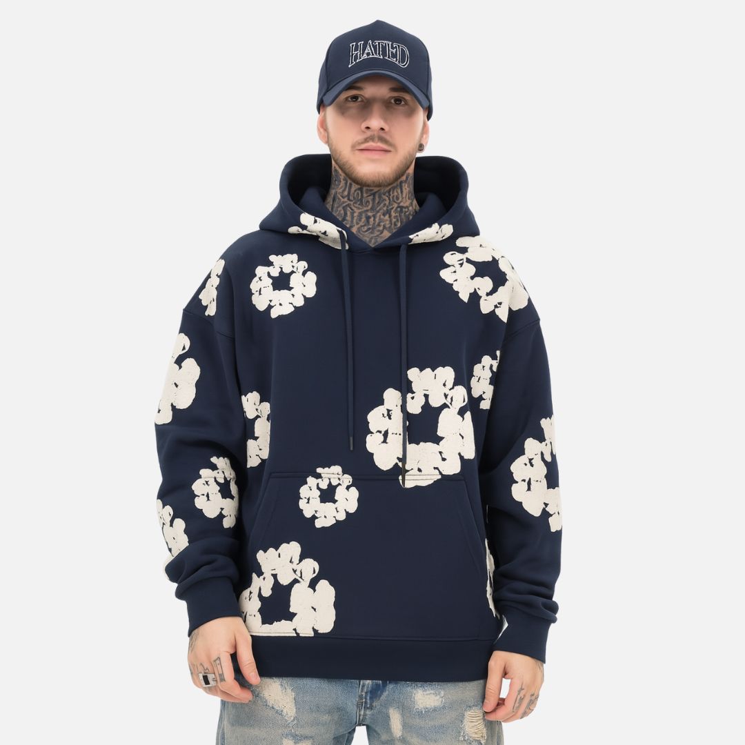 Men's Floral Hoodie - Comfortable Floral Warm Hoodie