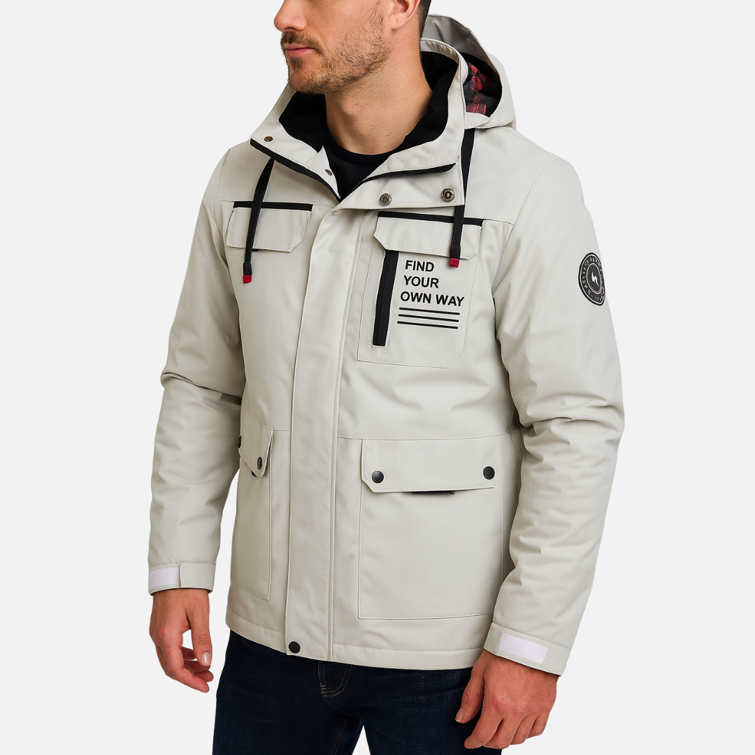Men’s Hooded Water Resistant Winter Jacket – All Weather Coat