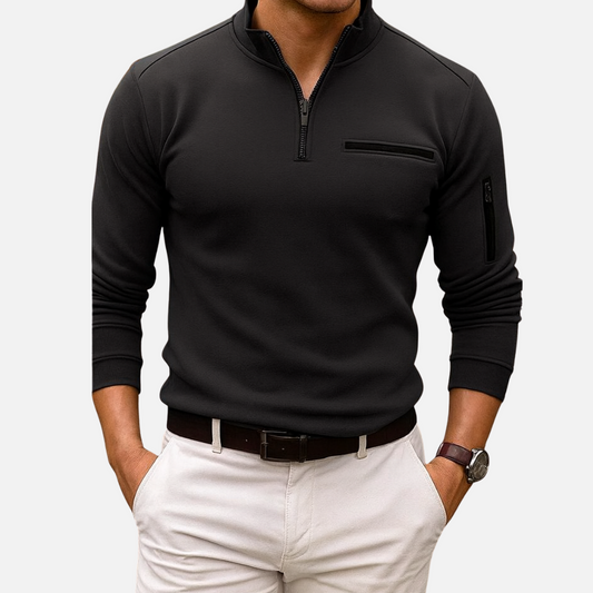 Men's Half-Zip Sweater - Comfortable Half-Zipper