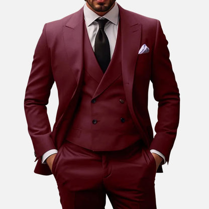 Men's Smart 3-Piece Suit - Premium Suit with Trousers, Blazer and Vest