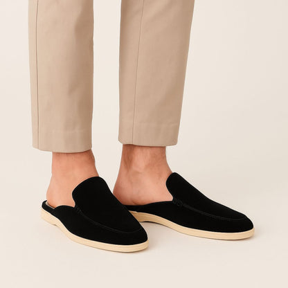Men's Suede Mules - Old Money Slip-On Sandals