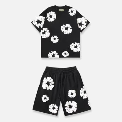 Men’s Floral Wreath Short Outfit - Cotton Short Outfit Set
