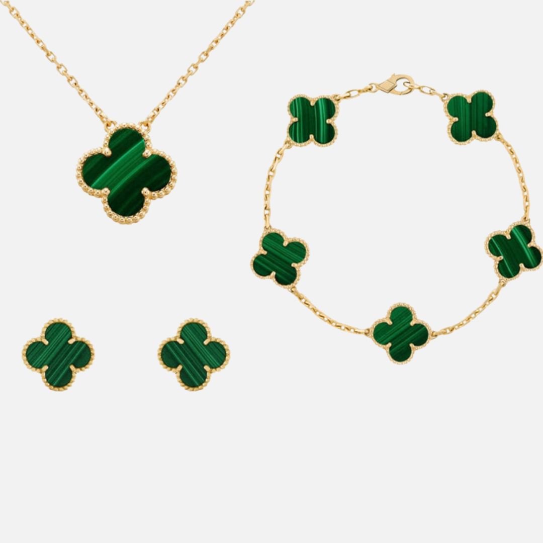 Women's Jewellery Set Clover - Matching Bracelet, Necklace, Earrings