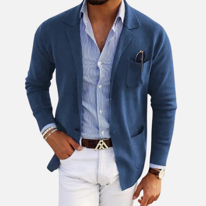 Men’s Smart Blazer - Dress Jacket with Flap Pockets