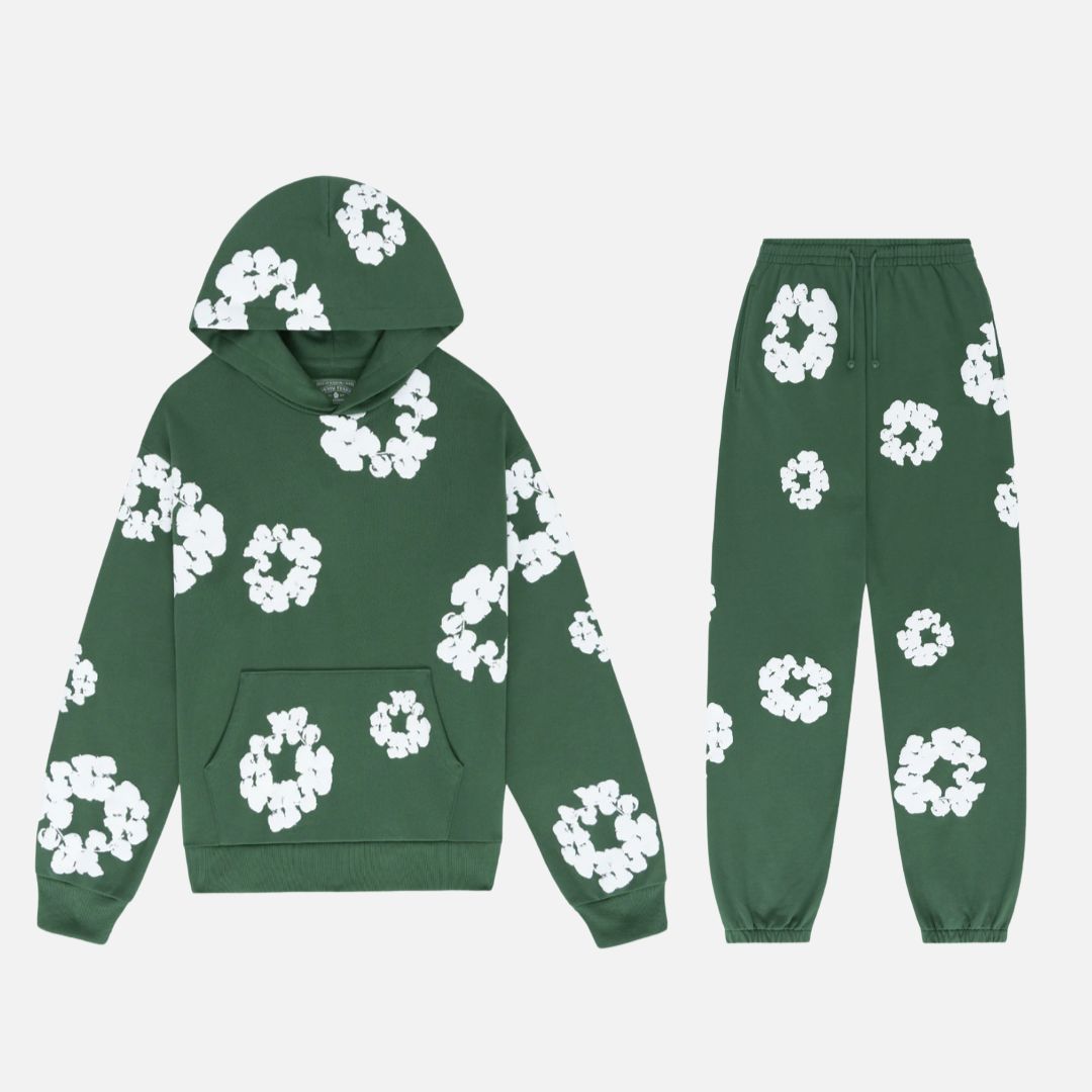 Men's Floral Tracksuit - Comfortable Hoodie and Joggers Set
