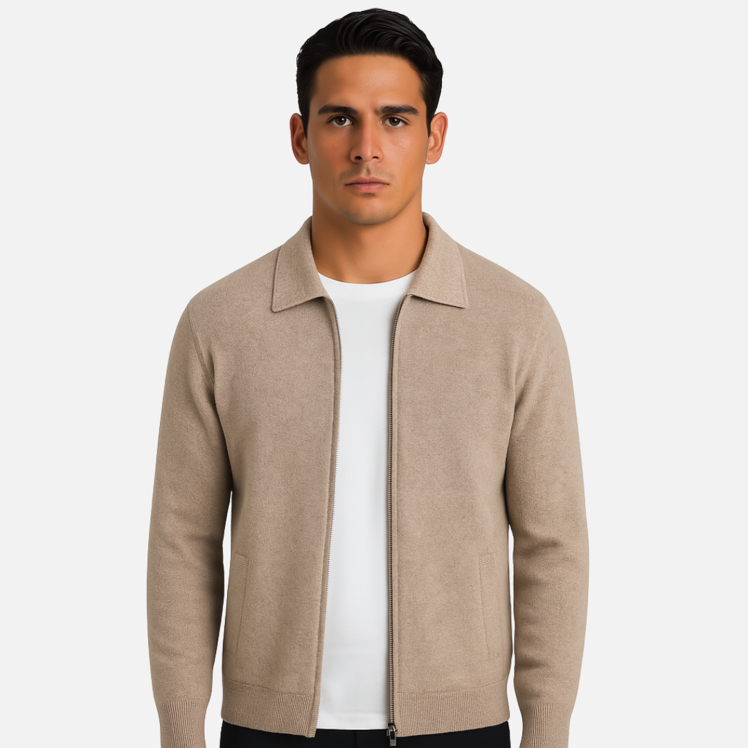 Men's Cashmere Full-Zip Vest  - Cashmere Jacket