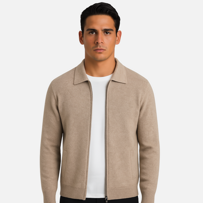 Men's Cashmere Full-Zip Vest  - Cashmere Jacket