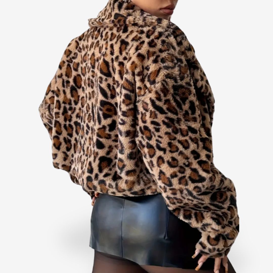 Women’s Panther Print Open-Front Cardigan