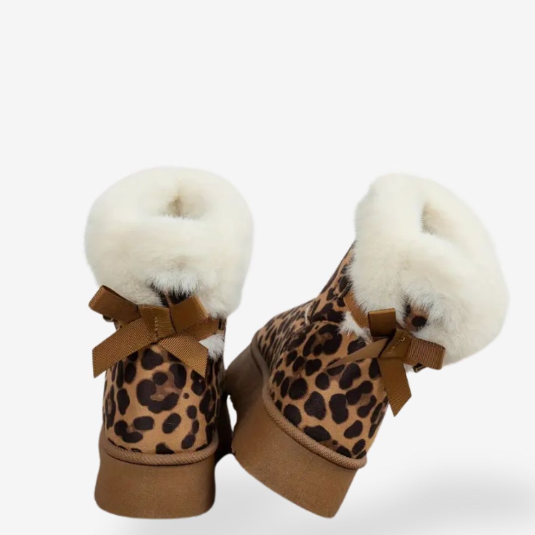 Women’s Leopard Print Warm Snow Boots