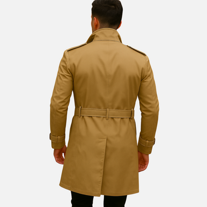 Men's Old Money Trenchcoat - Buttoned Long Jacket