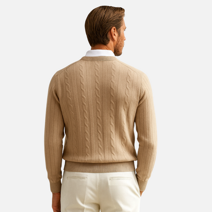 Men’s Cashmere Knitted Sweater - Knitted Pullover Old-Money Style