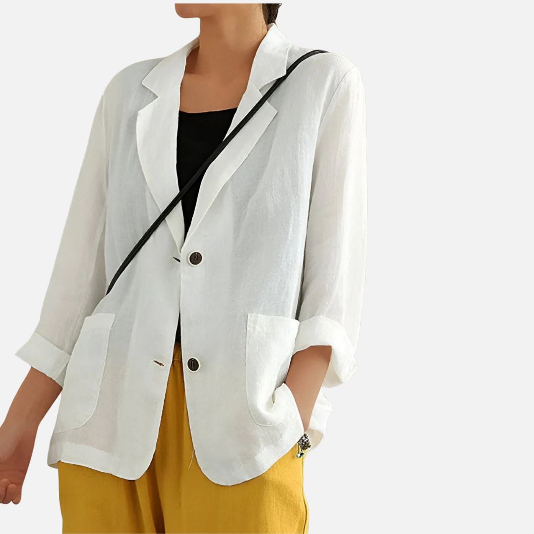 Women's Tailored Blazer - Linen Blazer Jacket