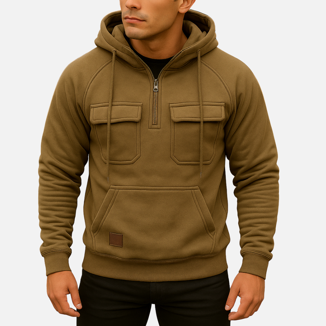 Men's Utility Hoodie - Warm Zipped Hoodie
