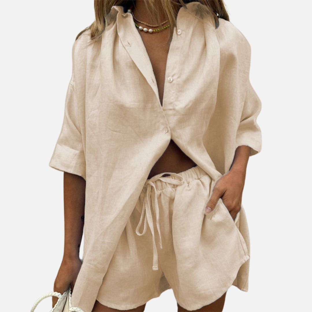 Women's Breathable Linen Outfit Set