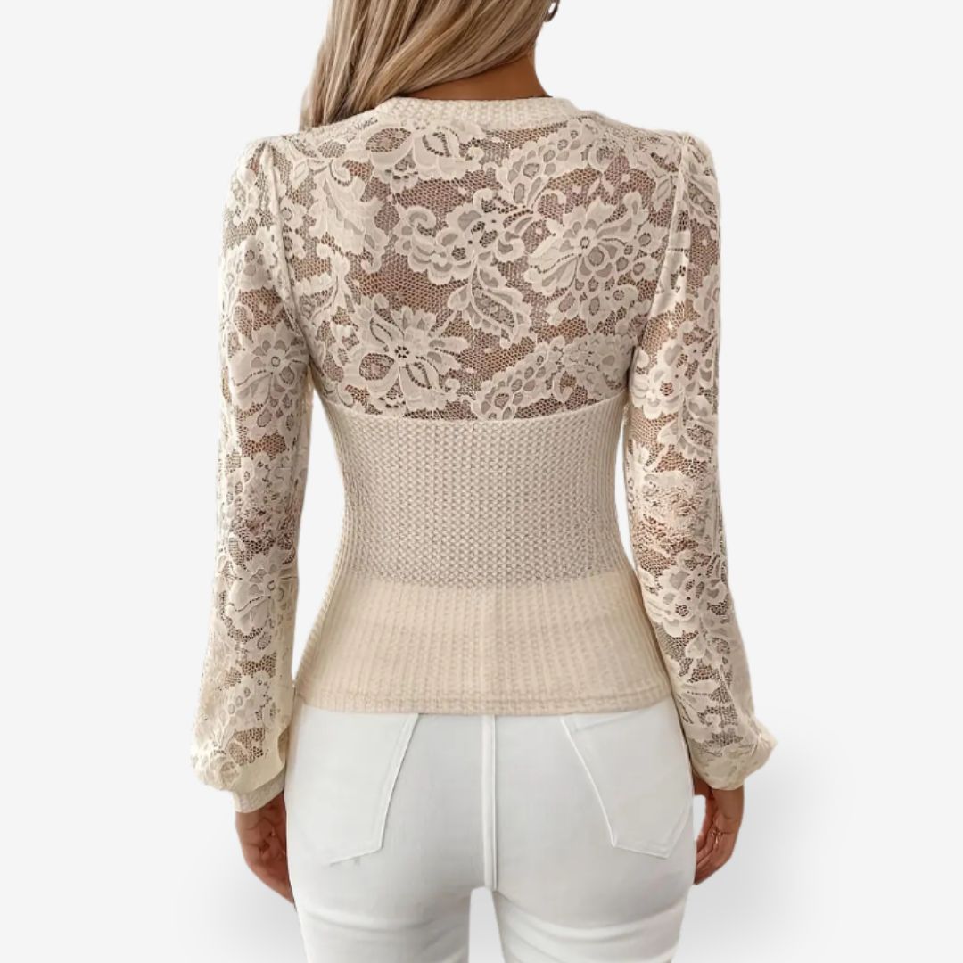 Elegant Women’s Shirt with Lace Detail