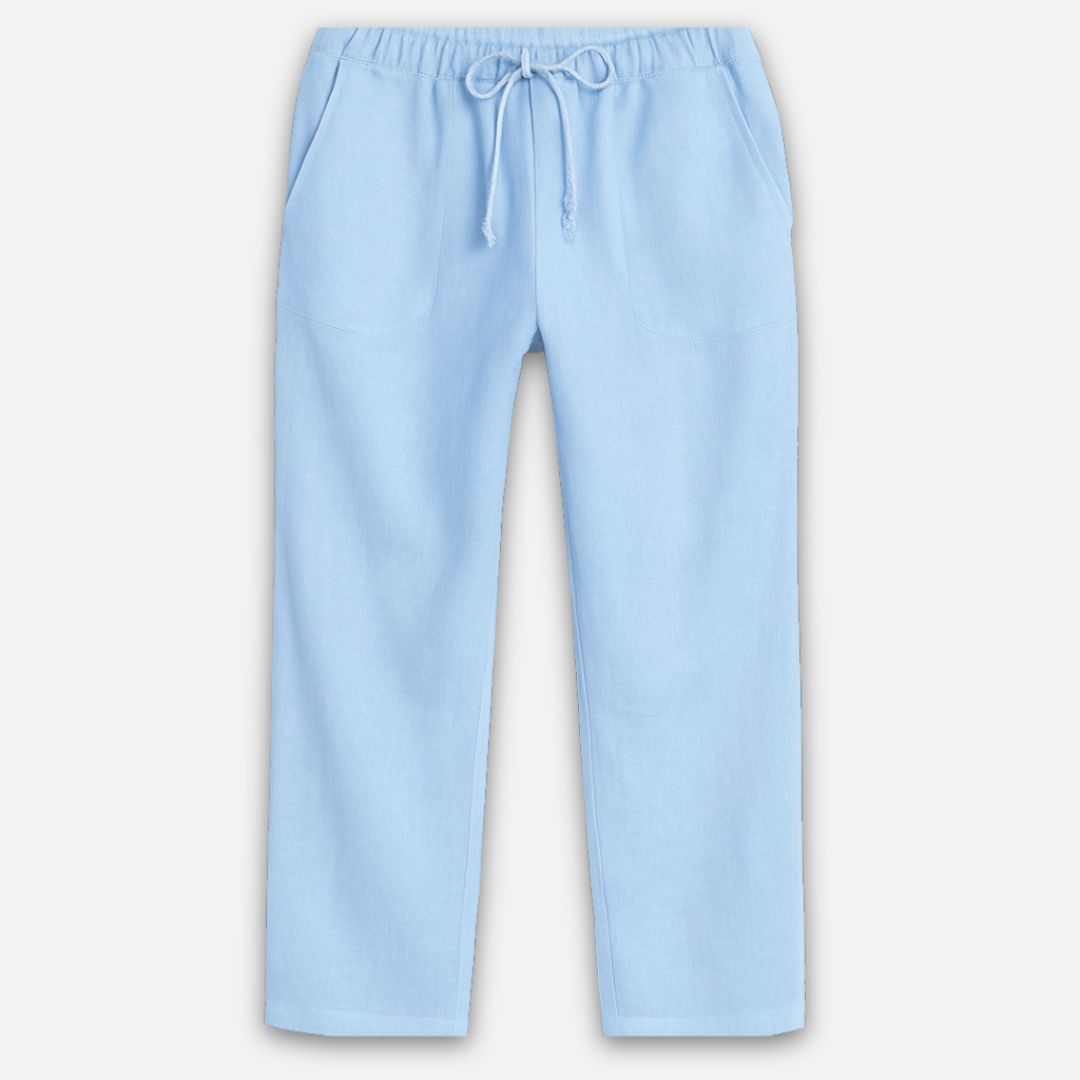 Men's Long Linen Trousers - Leisure Pants