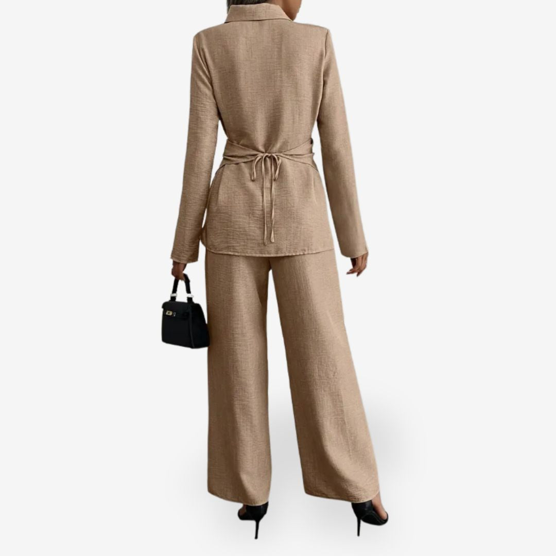 Women's 2-Piece Elegant Set - Blouse and Pants