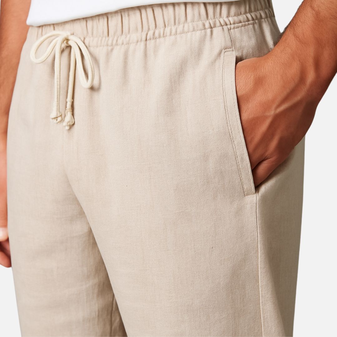 Men’s Lightweight Loose Fit Linen Trousers