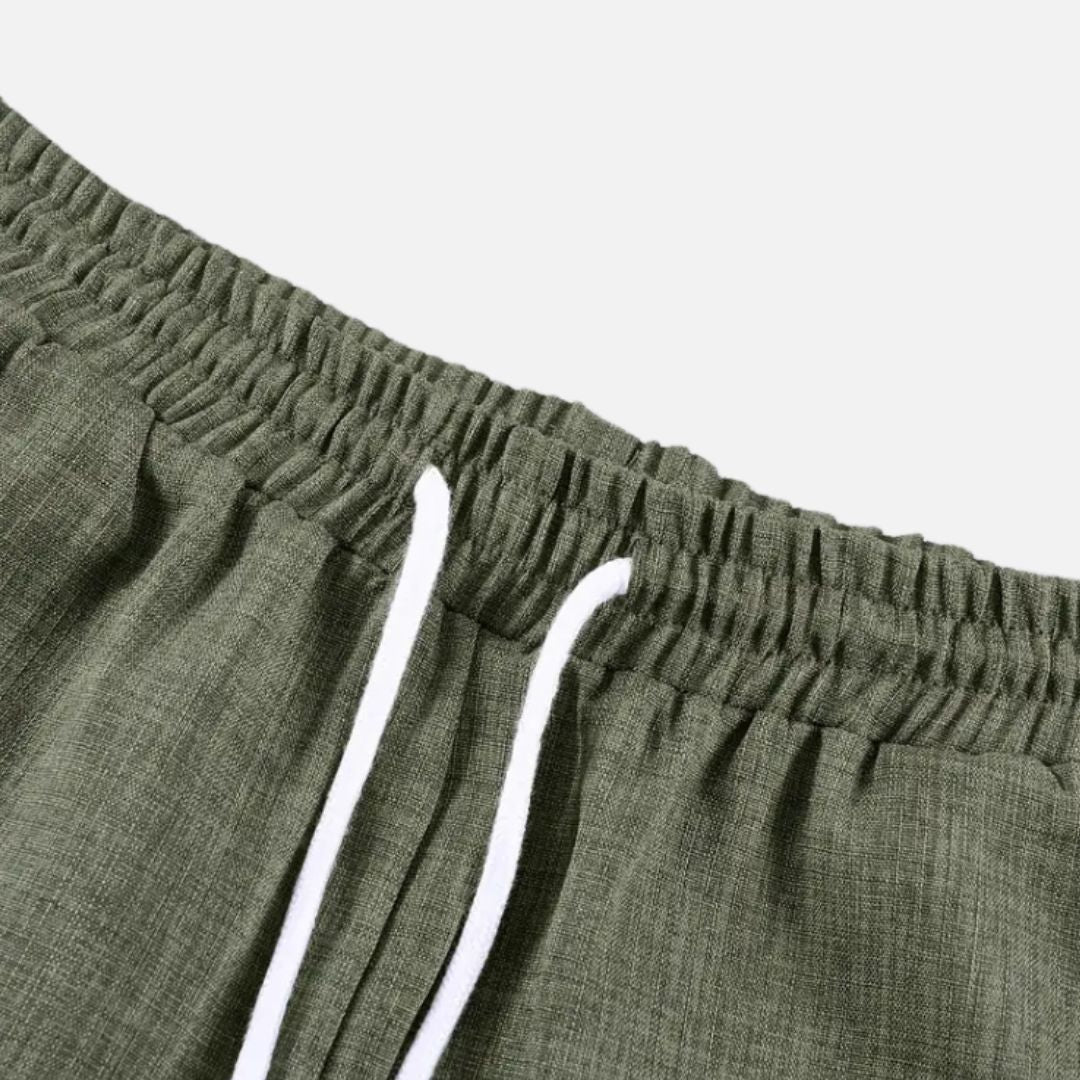 Men’s Linen Set - Short Sleeve Shirt and Shorts