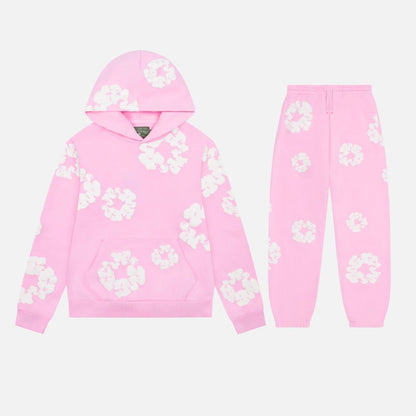 Women's Floral Tracksuit - Comfortable Hoodie and Joggers Set