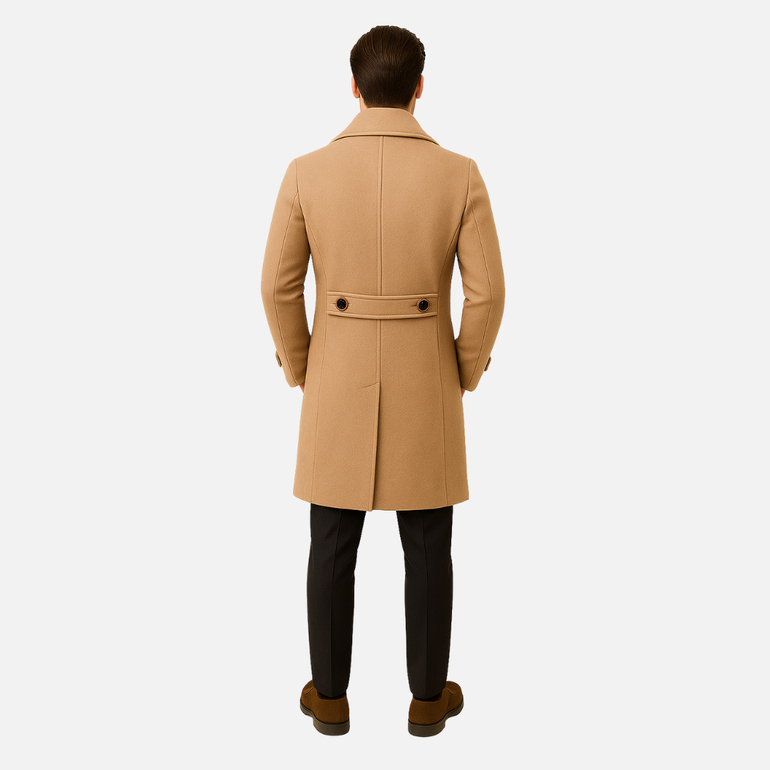 Men's Merino Wool Trench Coat - Long Wool Jacket