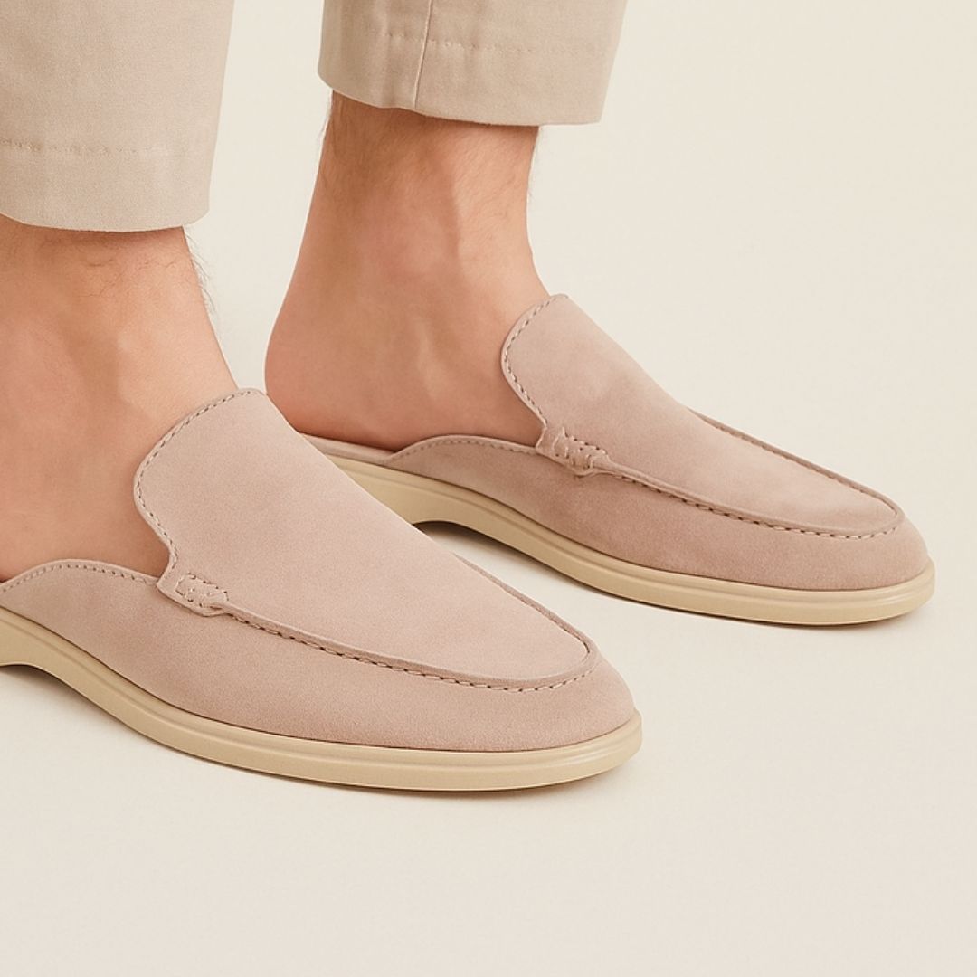 Men's Suede Mules - Old Money Slip-On Sandals