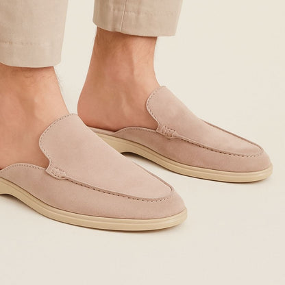 Men's Suede Mules - Old Money Slip-On Sandals