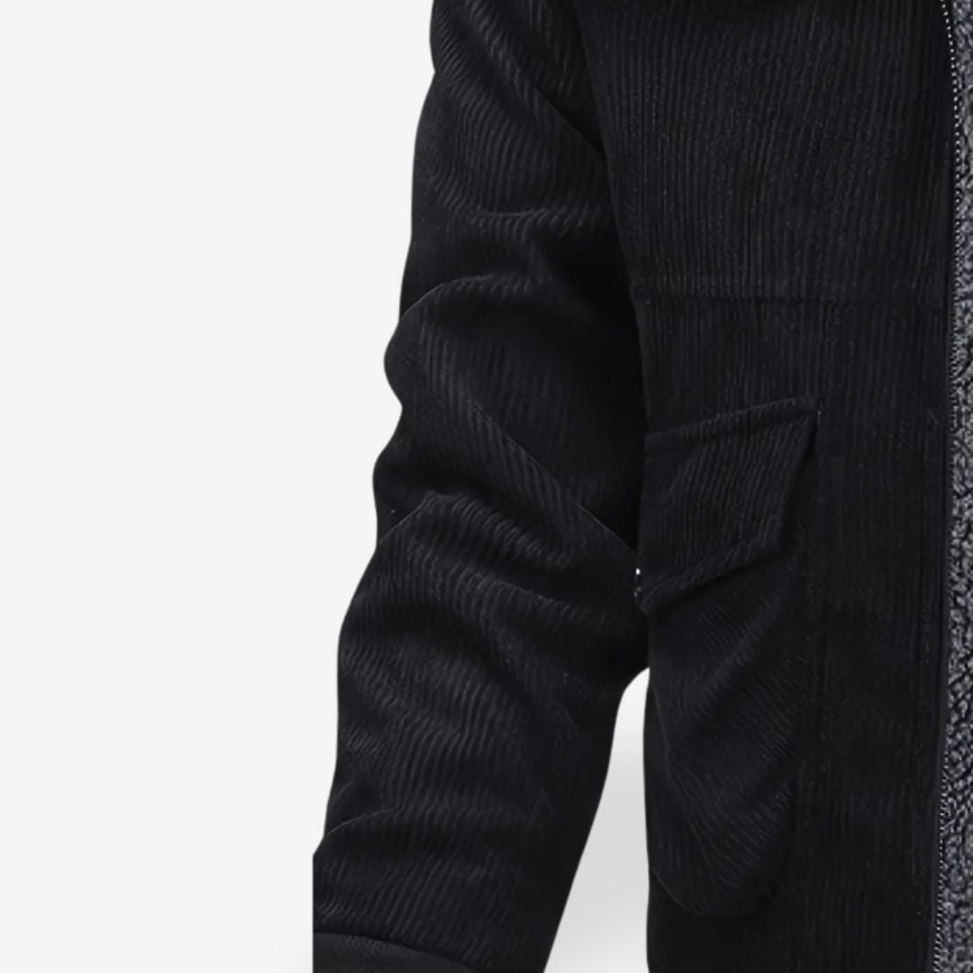 Warm Men’s Wool Coat with Wool Collar