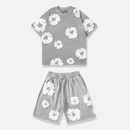 Men’s Floral Wreath Short Outfit - Cotton Short Outfit Set