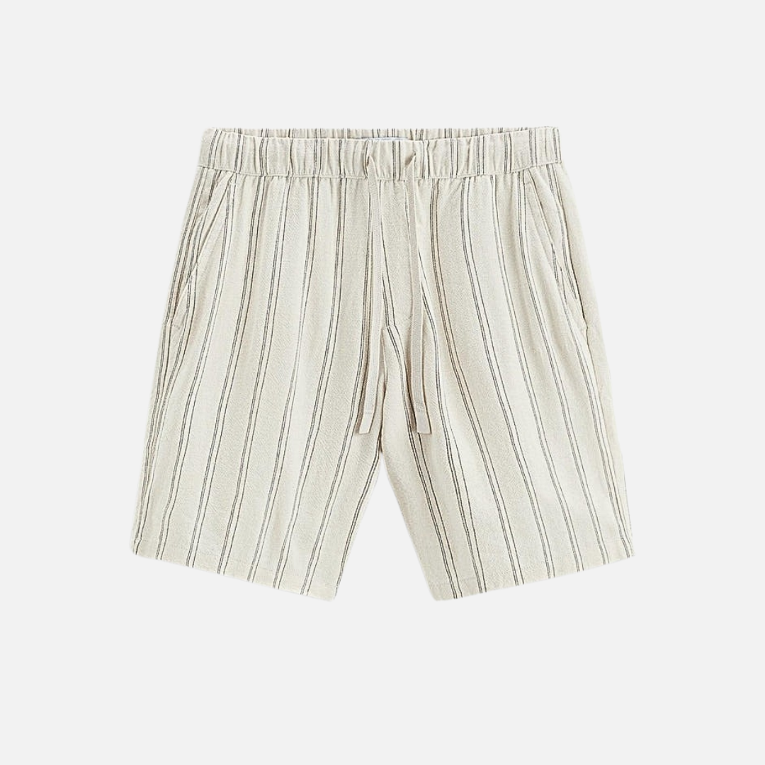 Men’s Linen Shorts - Striped Breathable Shorts