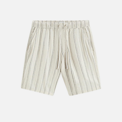 Men’s Linen Shorts - Striped Breathable Shorts