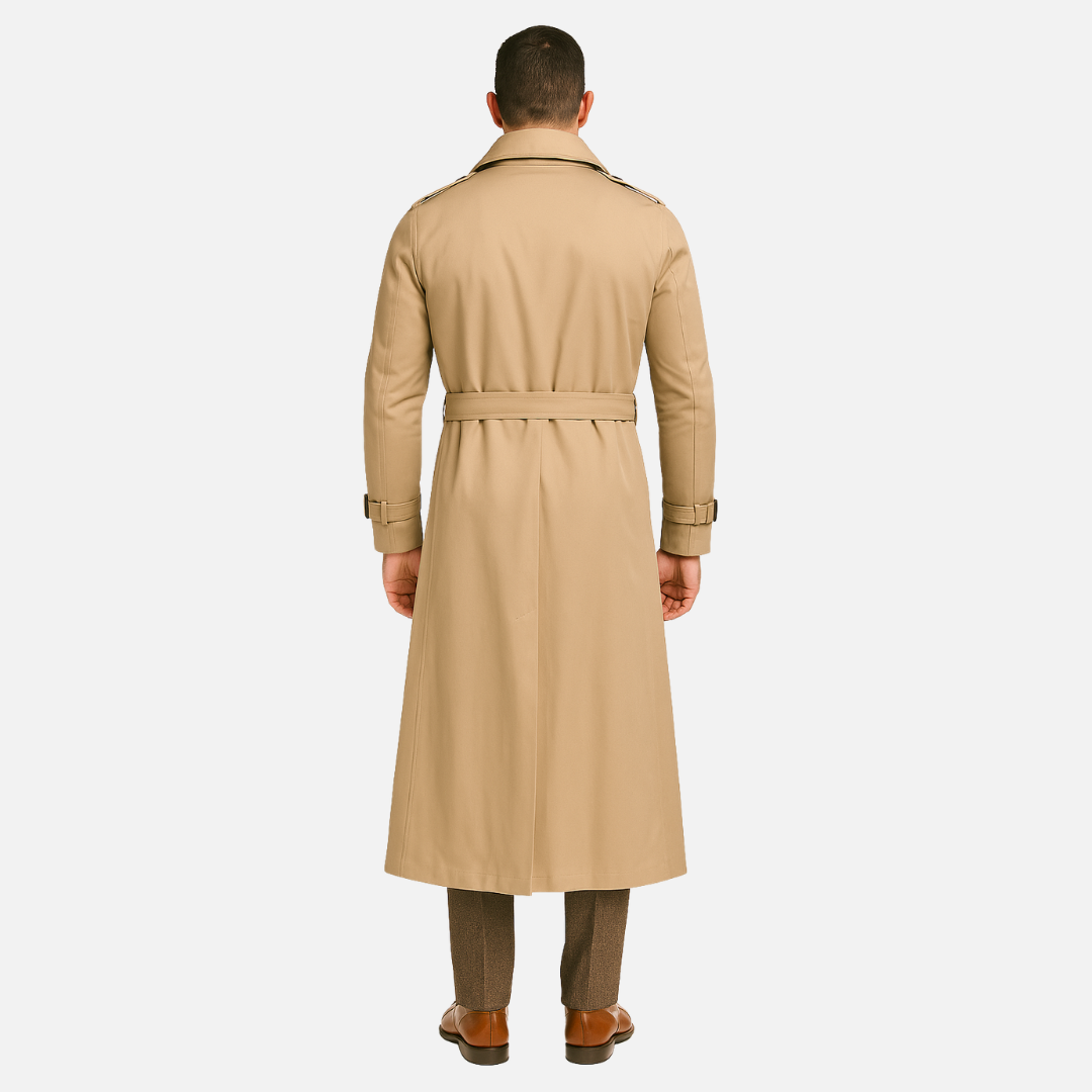 Men's Long Trench Coat - Insulated Trenchcoat Jacket