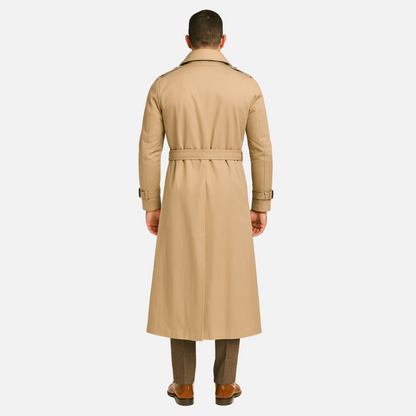 Men's Long Trench Coat - Insulated Trenchcoat Jacket