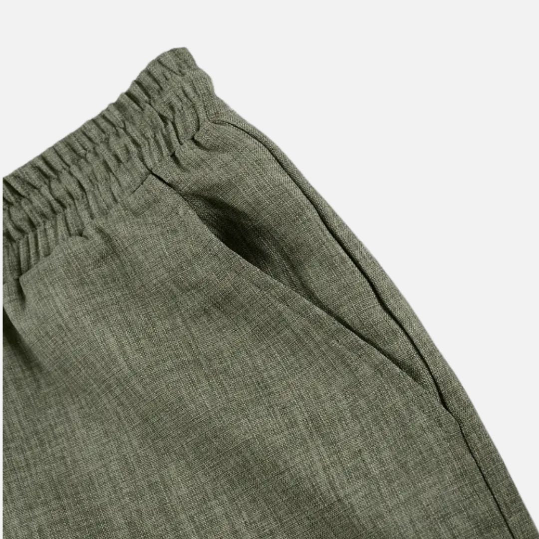 Men’s Linen Set - Short Sleeve Shirt and Shorts