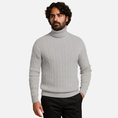 Men's Turtleneck Sweater - Knitted Wool Sweater