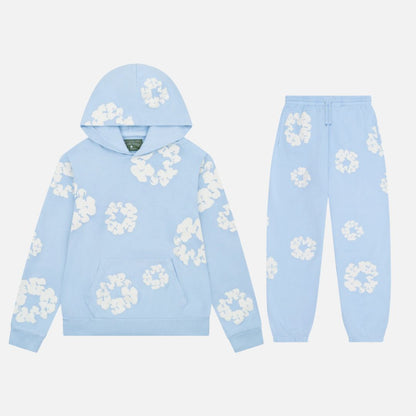 Men's Floral Tracksuit - Comfortable Hoodie and Joggers Set