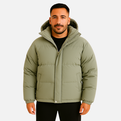 Men’s Casual Hooded Puffer Jacket – Comfortable Everyday Outerwear