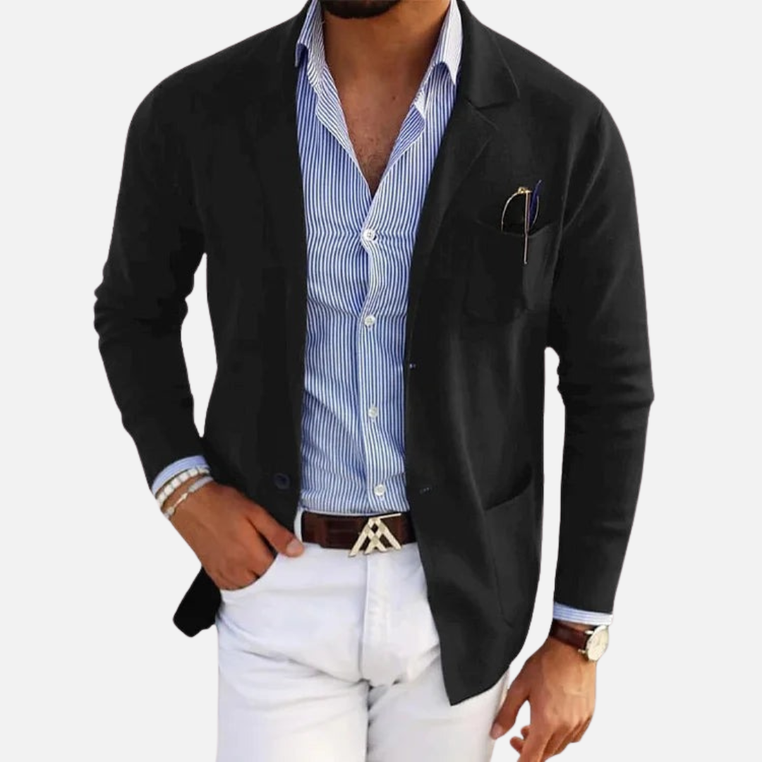 Men’s Smart Blazer - Dress Jacket with Flap Pockets
