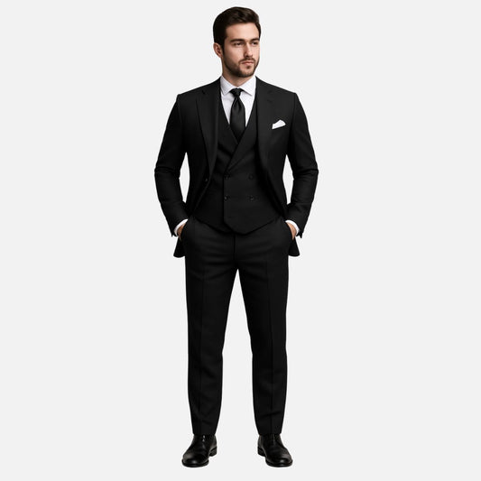 Men's Smart 3-Piece Suit - Premium Suit with Trousers, Blazer and Vest