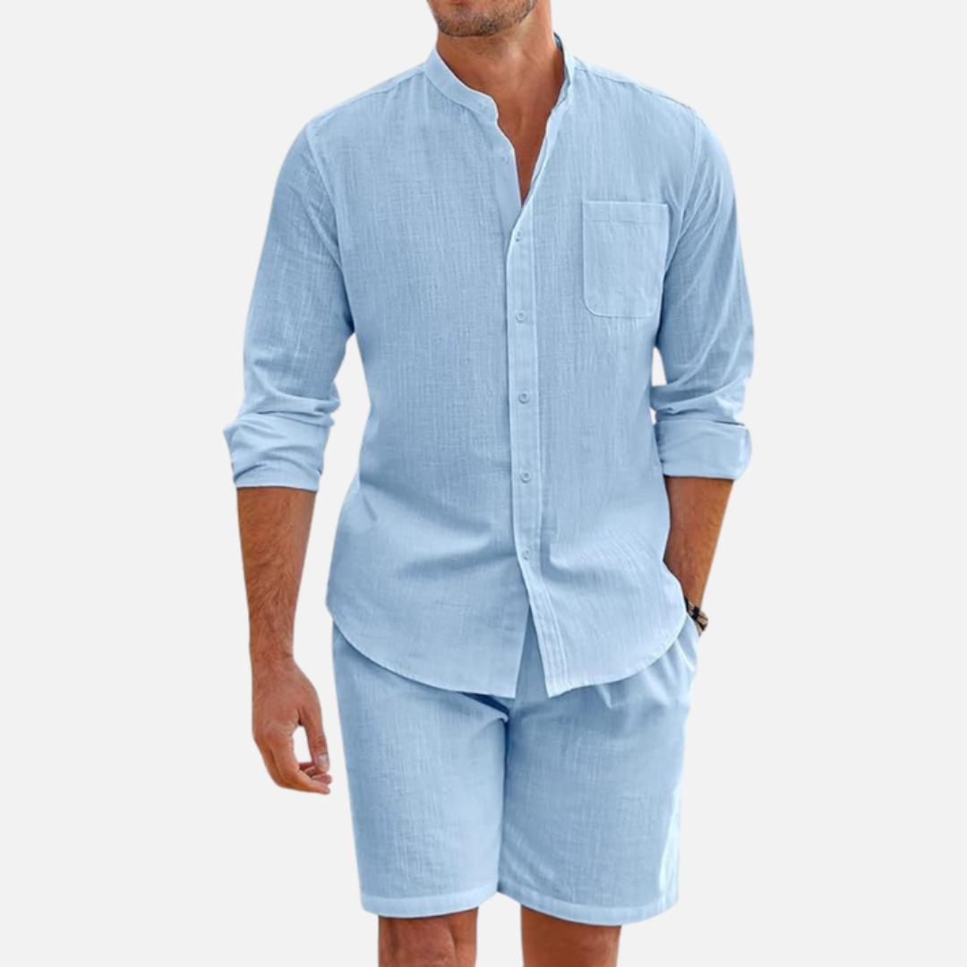 Men's 2-Piece Linen Summer Outfit - Luxury Outfit Set