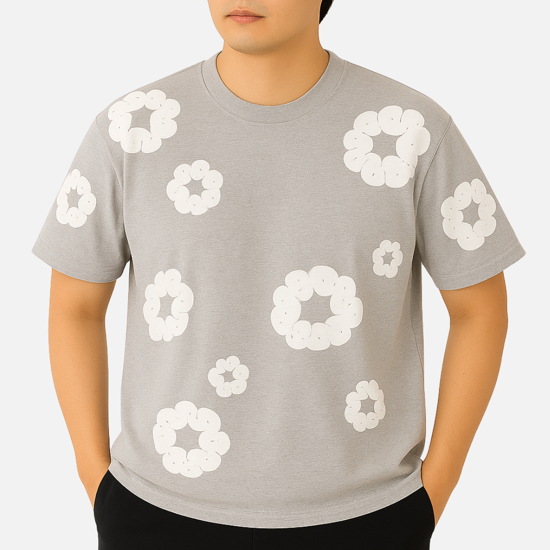 Men's Floral T-Shirt - Comfortable Cotton Wreath T-Shirt