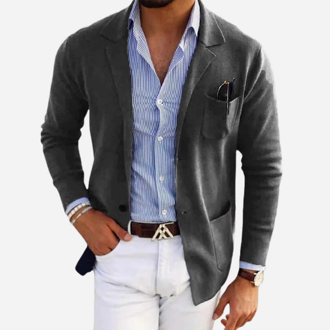 Men’s Smart Blazer - Dress Jacket with Flap Pockets