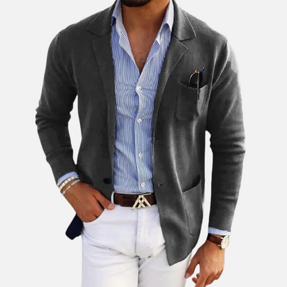 Men’s Smart Blazer - Dress Jacket with Flap Pockets