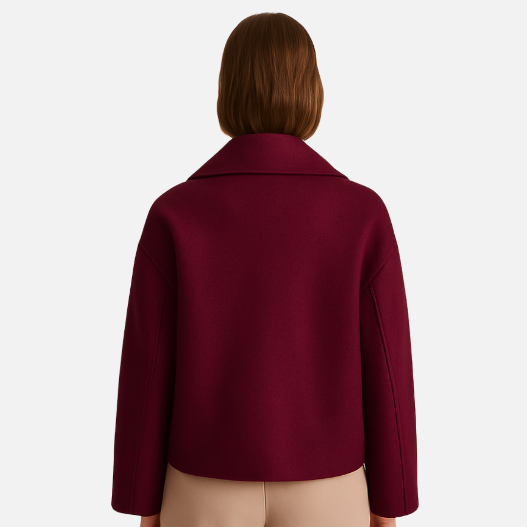 Women’s Tailored Coat - Casual Buttoned Jacket