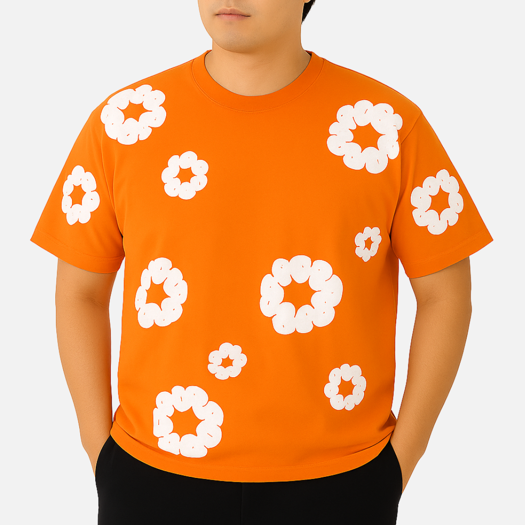 Men's Floral T-Shirt - Comfortable Cotton Wreath T-Shirt