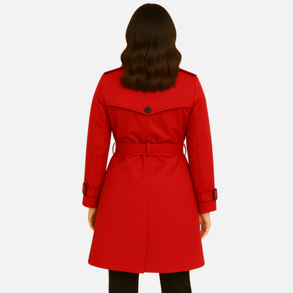 Women’s Warm Trench Coat – Classic Long Belted Coat for Autumn & Winter