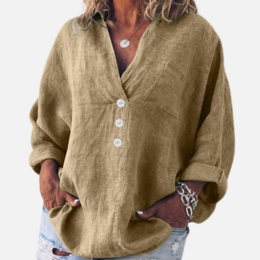 Women’s Long Sleeve Linen Blouse