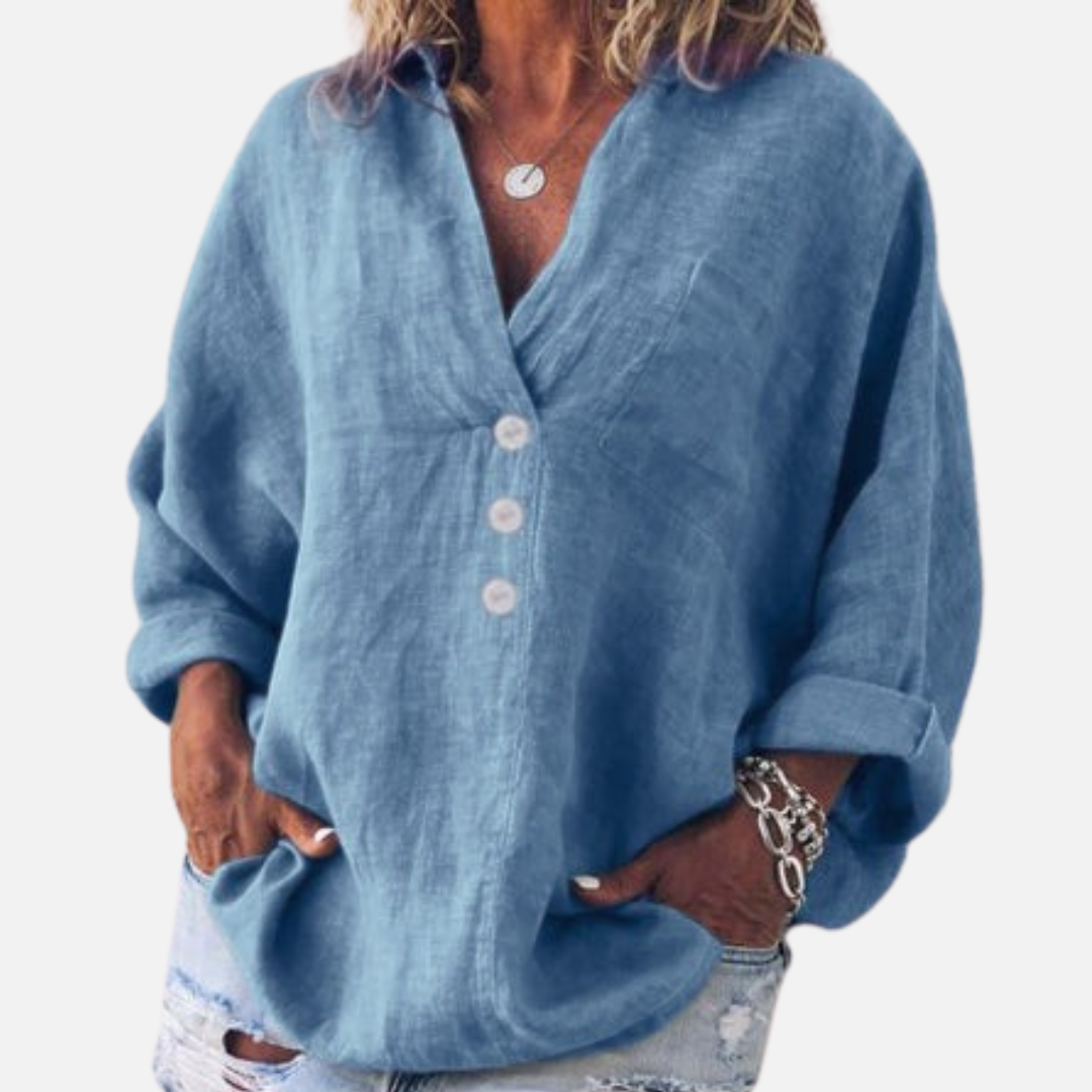 Women’s Long Sleeve Linen Blouse