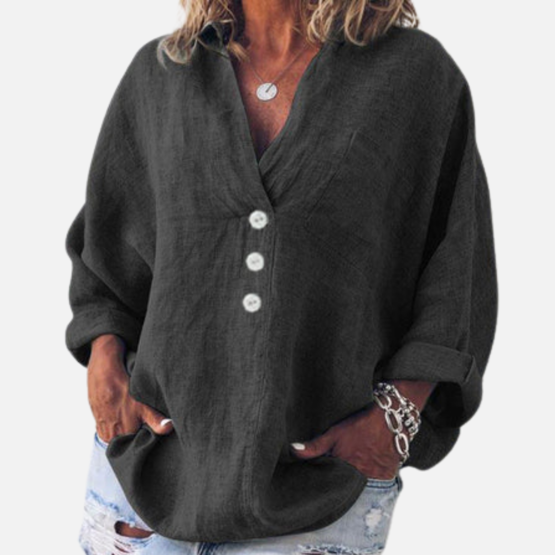 Women’s Long Sleeve Linen Blouse